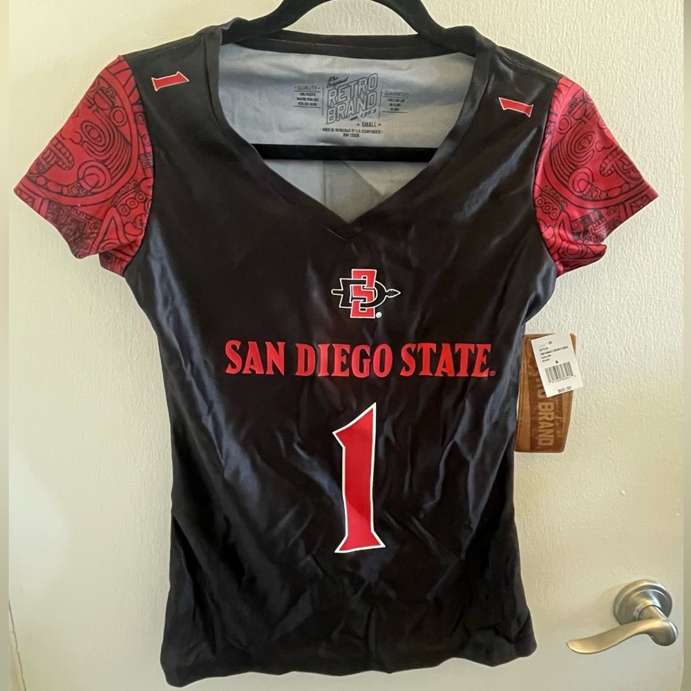 Original Retro Brand Black and Red San Diego State Women's Jersey